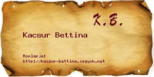 Kacsur Bettina névjegykártya